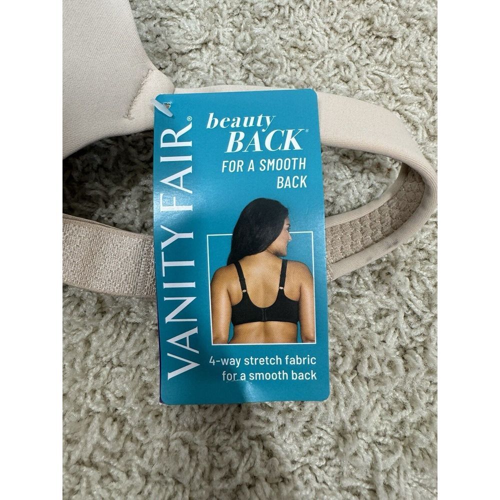 Vanity Fair Women's Beauty Back Smoothing Minimizer Bra Damask Neutral Size 34H - Picture 13 of 15